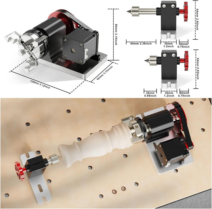 CNC-Drehmodul-Kit, CNC-Drehachse 4. Achse, Riemenuntersetzungsverhältnis: 4:1, Futterdurchmesser 4 M