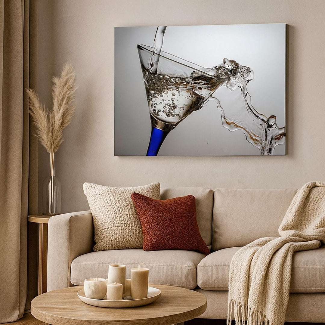ARTTOR Bilder auf Leinwand 100x70cm Leinwandbild Funkeln trinken glas Gross Wanddeko Bild Schlafzimm