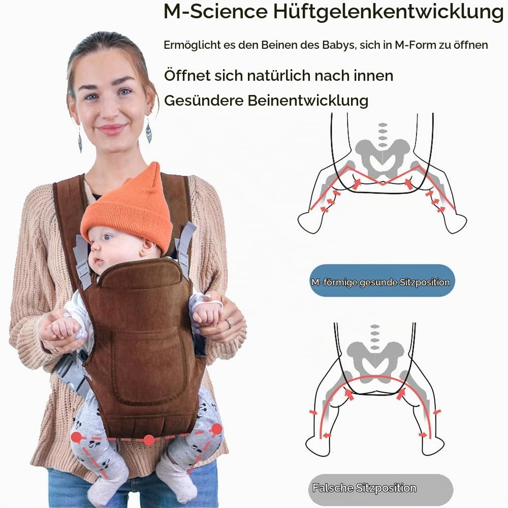 babytrage Neugeborene Ab Geburt, Tragetuch Baby Neugeboren, 4-in-1 Babytrage mit 4 Tragepositionen,