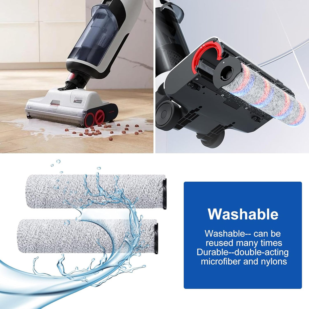 Zubehörset für roborock Dyad Air Nass Trockensauger Kabelloser Staubsauger Ersatzteile, 2 Bürstenrol
