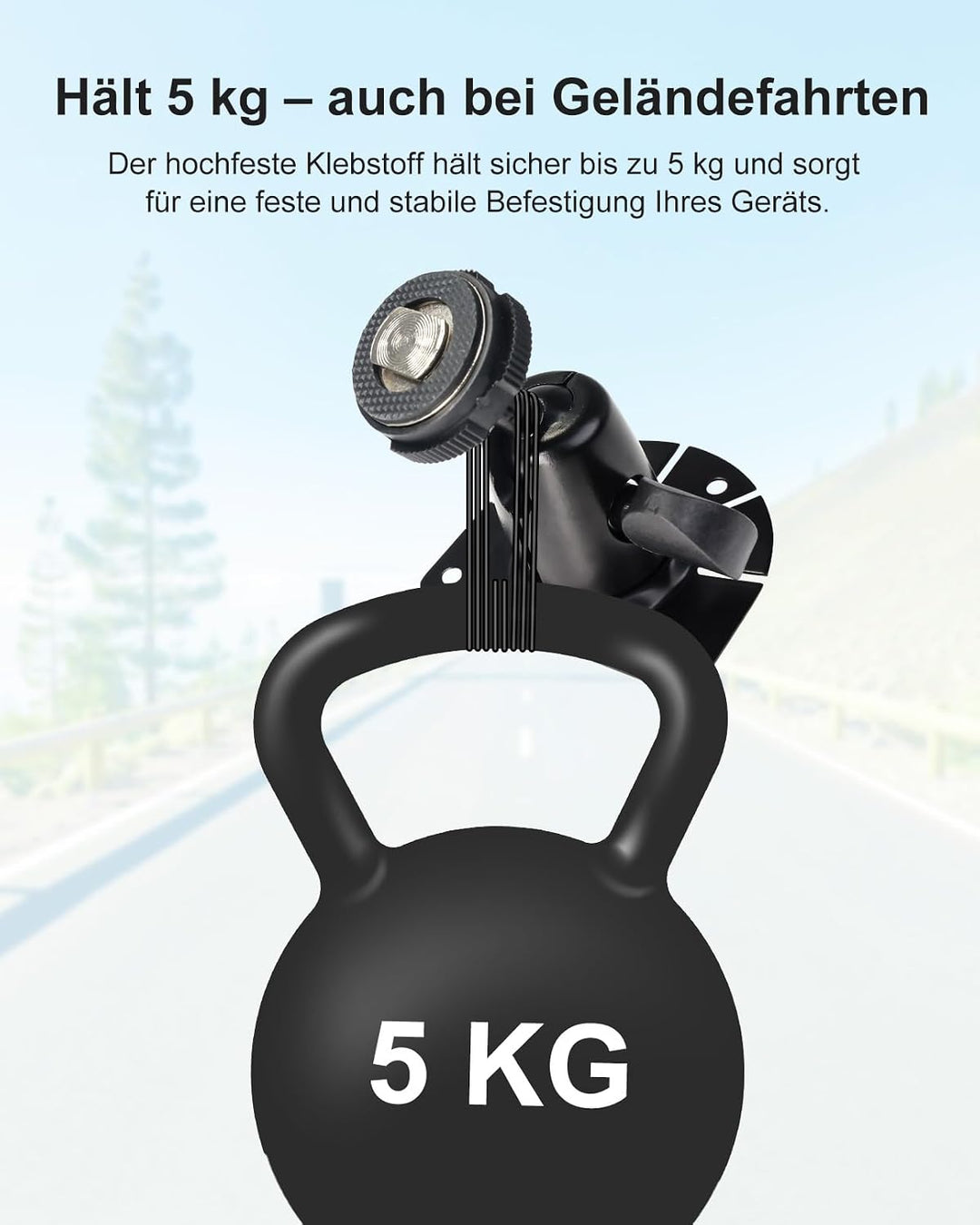 Fächerförmige Halterung für Rückfahrkamera-Monitor – Universelle, bohrfreie Halterung für Auto, LKW,