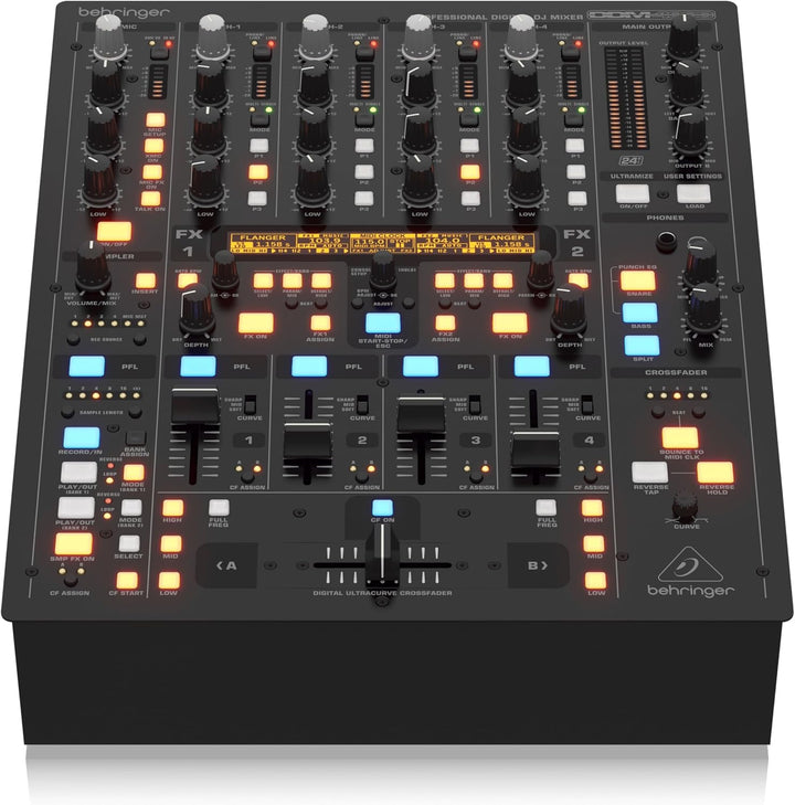 Behringer DIGITAL PRO MIXER DDM4000 Ultimativer 5-Kanal-Digital-DJ-Mixer mit Sampler, 4 FX-Sektionen