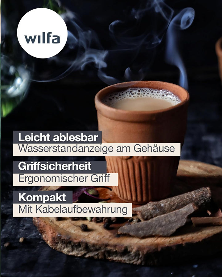 Wilfa RAPIDS Wasserkocher mit einem Fassungsvermögen von 1,7 Litern, 2000 Watt, aussenliegende Wasse