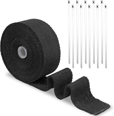 eupdd 15M Hitzeschutzband Auspuff Dichtband: Auspuff Hitzeschutzband mit 10 Stück 300mm Edelstahl Ka