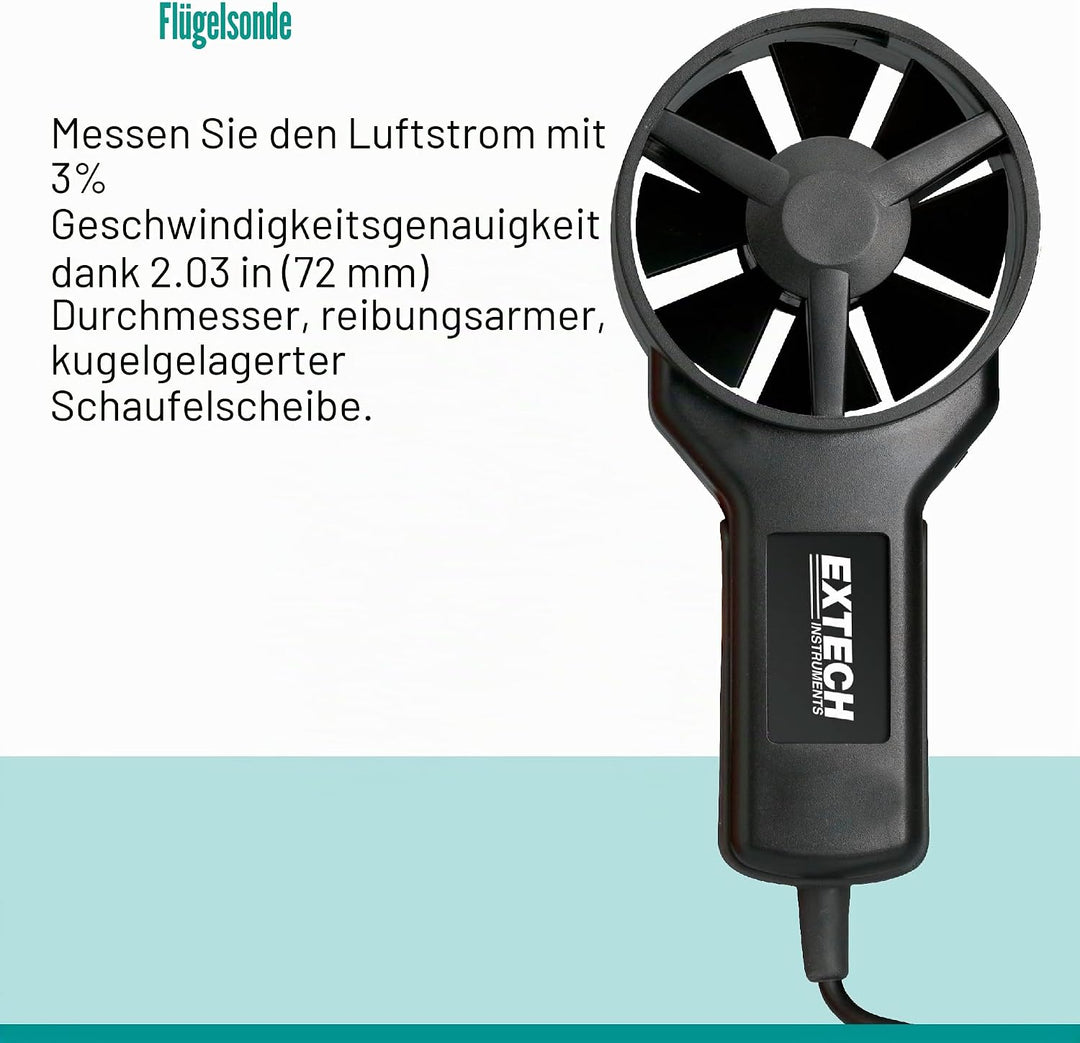EXTECH CFM/CMM Mini-Thermo-Anemometer, 1 Stück, AN100