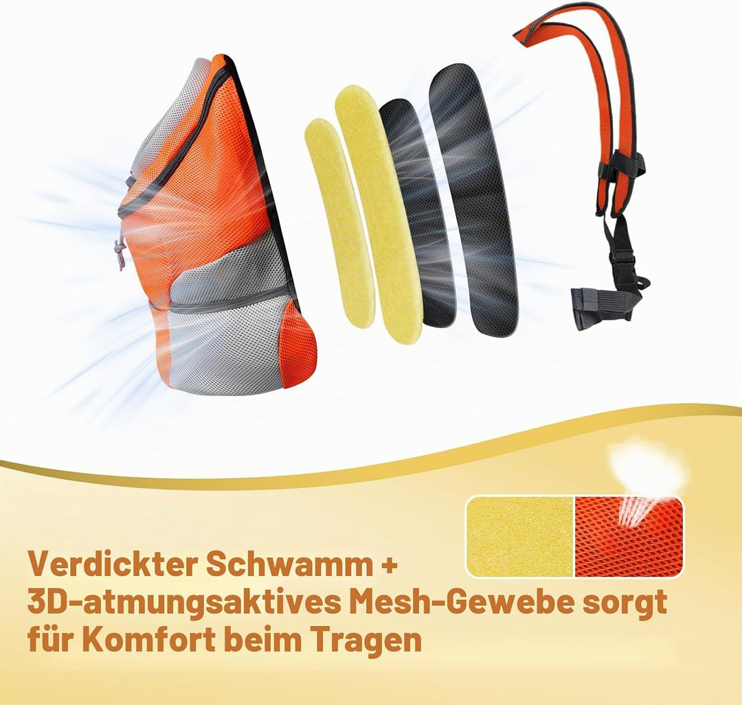 Hundetrage-Rucksack, Welpentragetasche mit Entrinnen-sicherem Reissverschluss, Atmungsaktiver Hundet