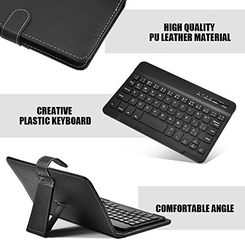 Topiky Telefon Universal Wireless Bluetooth Tastatur, Flip Magnetic Leather Travel Tragetasche mit S