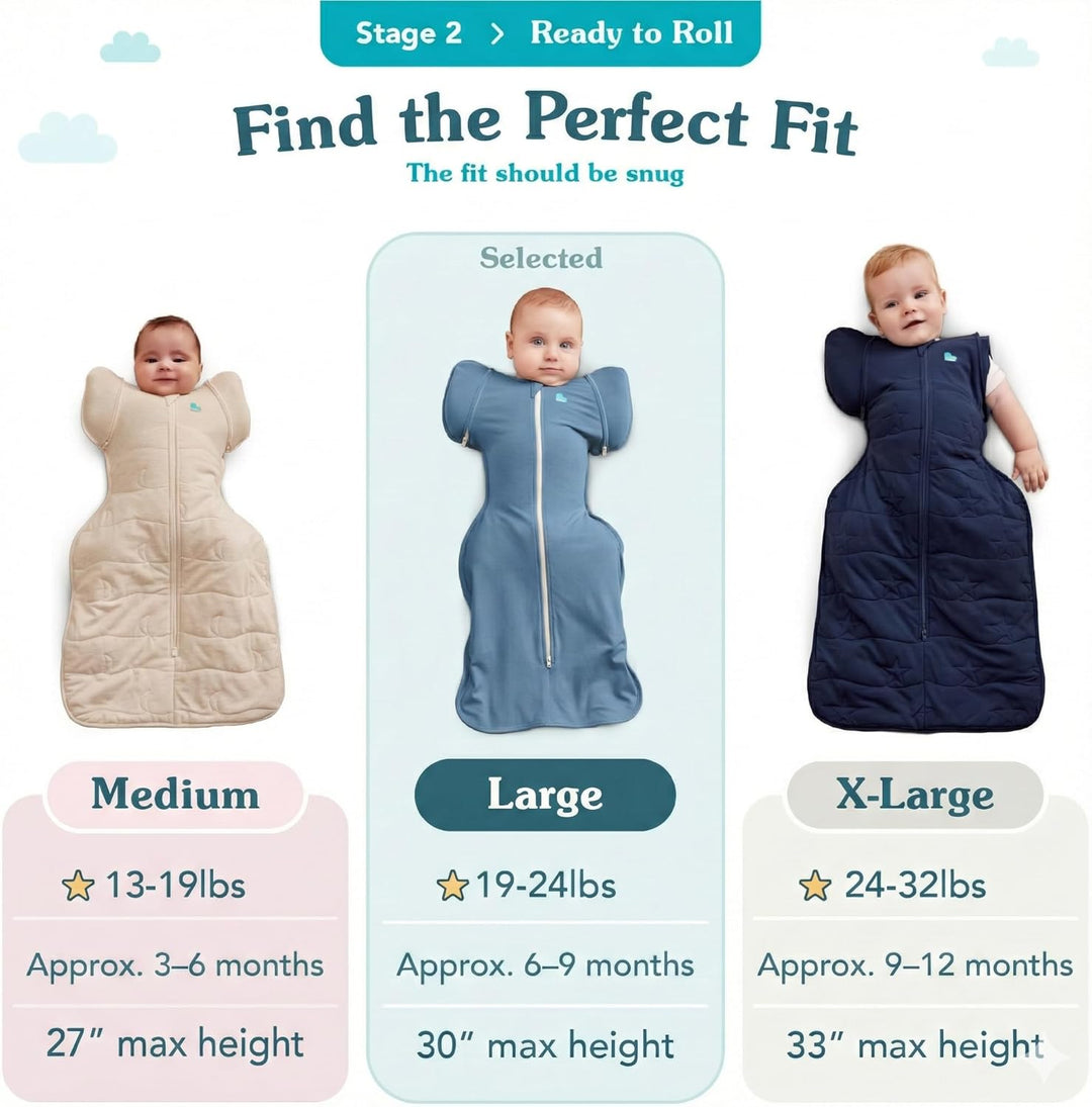 Love To Dream Swaddle UP Übergangspucksack, Baby-Schlafsack, Ganzjahres-Baumwollfleece, hilft Baby s