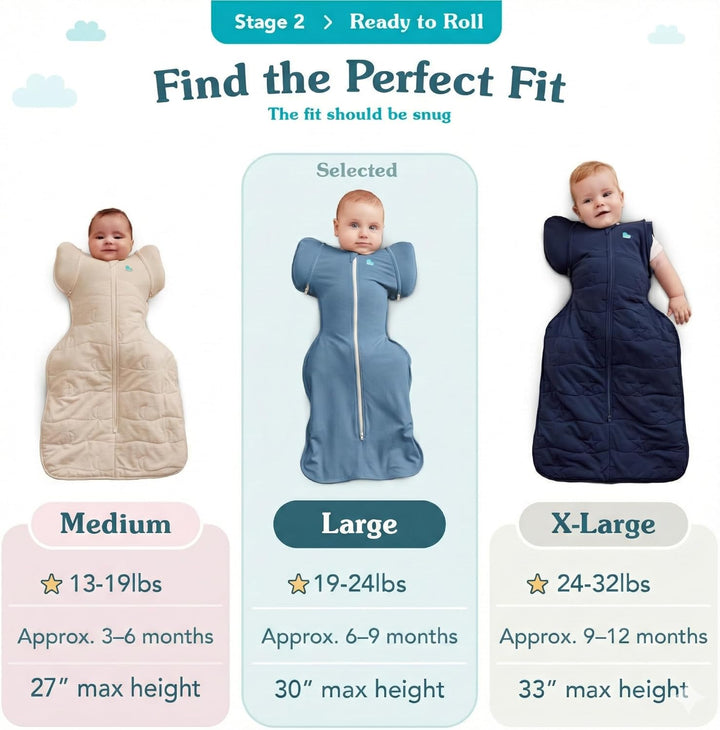 Love To Dream Swaddle UP Übergangspucksack, Baby-Schlafsack, Ganzjahres-Baumwollfleece, hilft Baby s