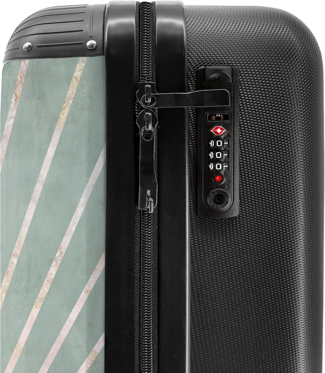 NoBoringSuitcases.com® Koffer Handgepäck Trolley Rollkoffer Kleine Reisekoffer mit 4 Rollen - Grün -