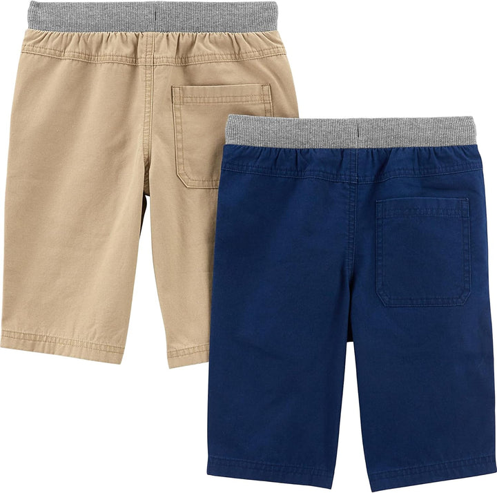 Simple Joys by Carter's Baby-Jungen Short (2er Pack) 2 Jahre Helles Khakibraun/Marineblau, 2 Jahre H