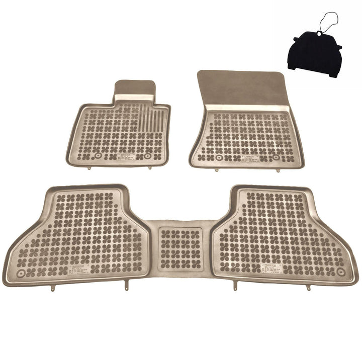 M MOTOS Beige Gummimatten Auto Fussmatte passt für BMW X5 (E70) 2006-2013 Verbessern Sie Ihren Reise