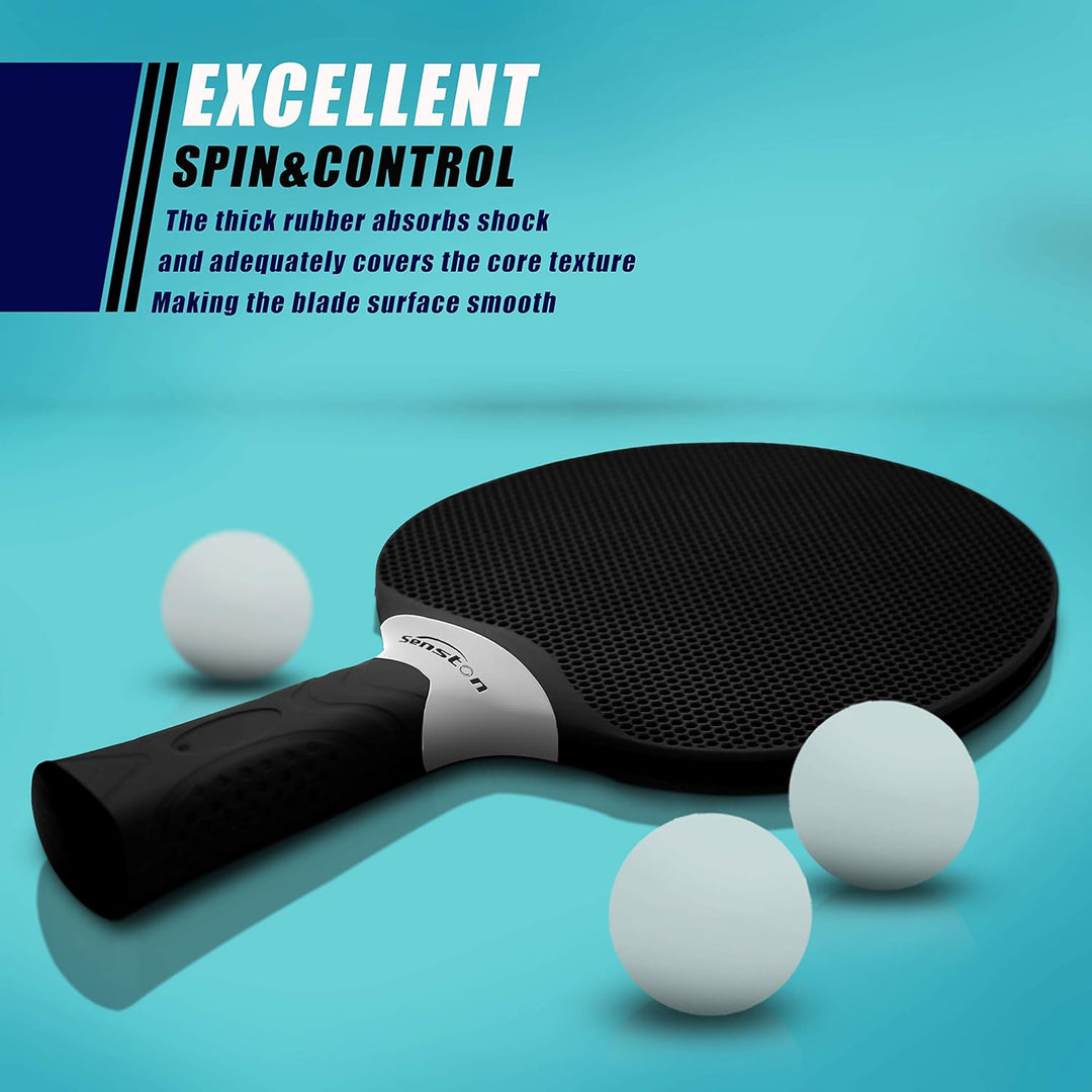 Senston Tischtennisschläger Set, professionelle Tischtennisschläger mit 3 Bällen, Ping Pong Paddel S