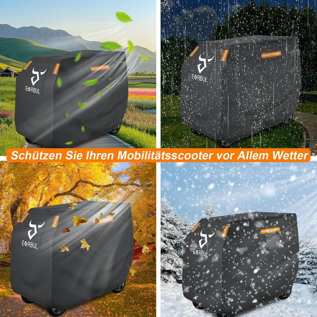 EVRBUL Elektromobil Abdeckhaube 420D wasserdichte Elektromobil Abdeckung, UV, Staubdicht mit Reflexs
