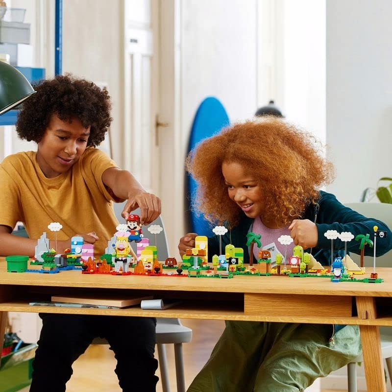 LEGO 71418 Super Mario Kreativbox - Leveldesigner-Set mit Gras, Lava und Wüstenmodellen zum Kombinie