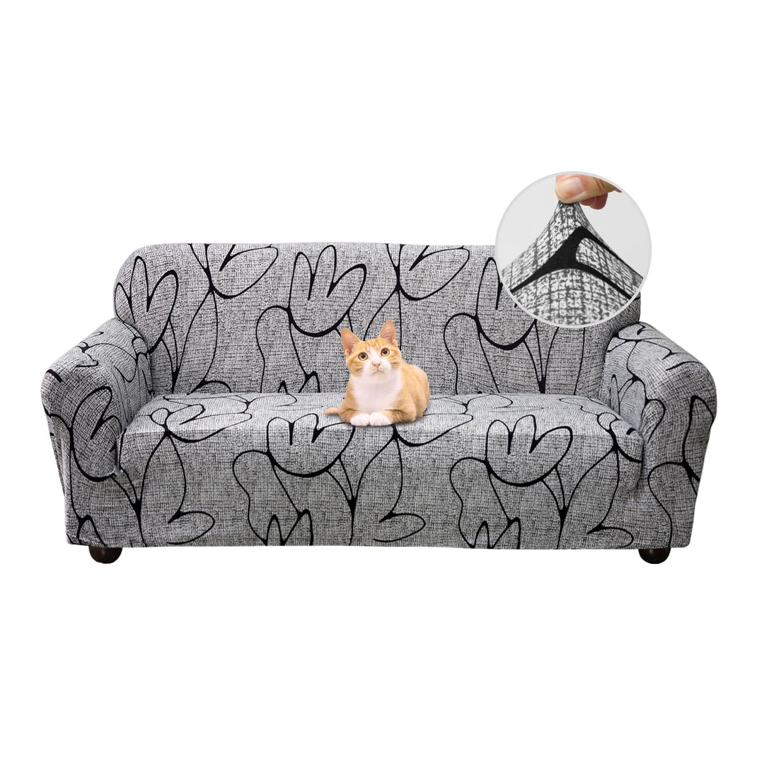 Jaotto Sofabezug 2 Sitzer Elastischer Stretch Spandex Sofa Überwürfe Sofahusse Antirutsch Waschbar S