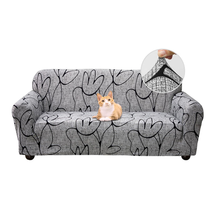 Jaotto Sofabezug 2 Sitzer Elastischer Stretch Spandex Sofa Überwürfe Sofahusse Antirutsch Waschbar S