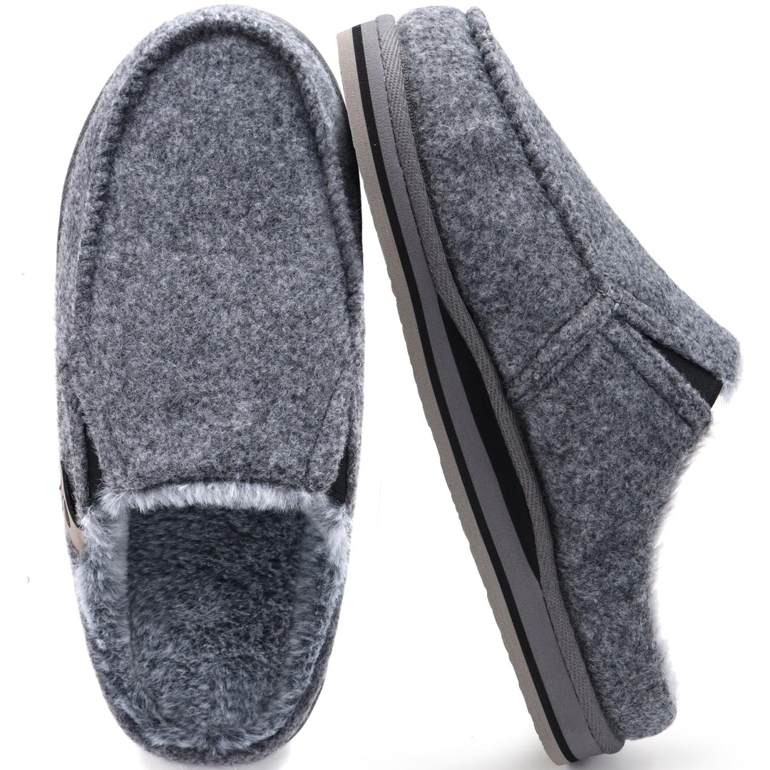 ONCAI Hausschuhe Herren Komfort Pantoffeln Plüsch Streifen Hüttenschuhe Wärme Cord Flauschig Slipper
