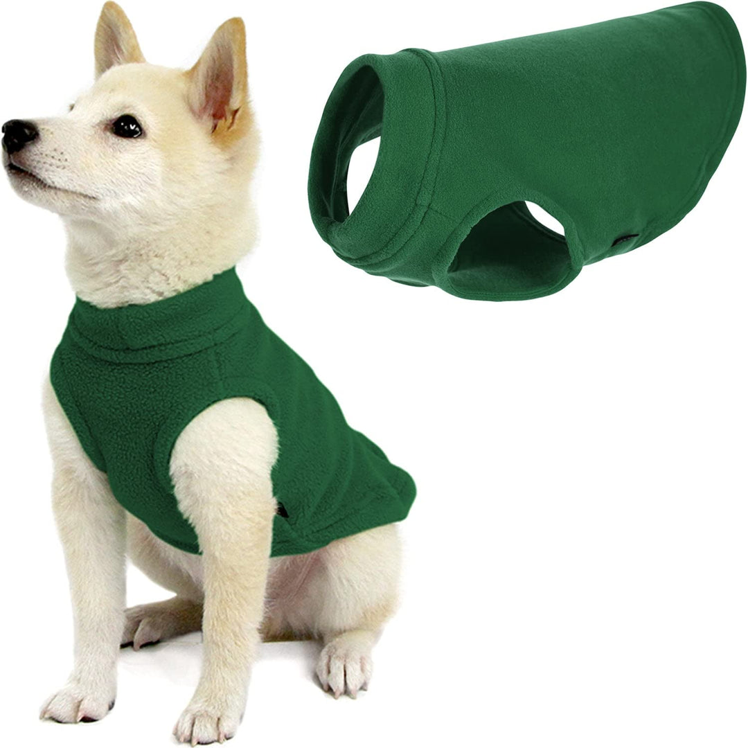 Gooby - Stretch Fleece Weste Pullover Fleece Weste Jacke Pullover für Hunde Waldgrün, Grösse S (21,6