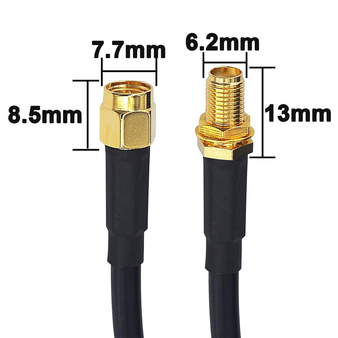 Verbessertes RG58-Koaxialkabel, 30 m, SMA-Stecker auf Buchse, 50 Ohm, Verlängerung für GPS-Antenne 3