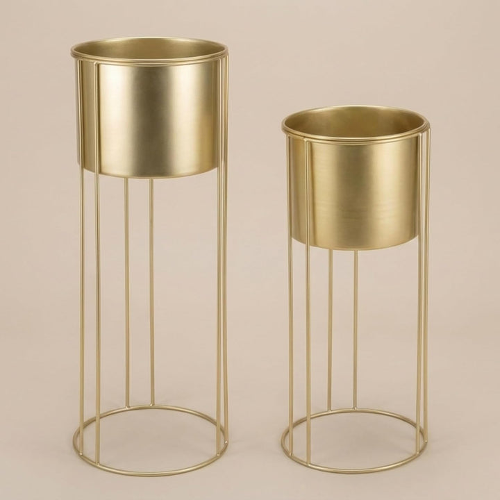 Goldene Glamour-Blumentöpfe OSMOS, 2 Übertopf.
