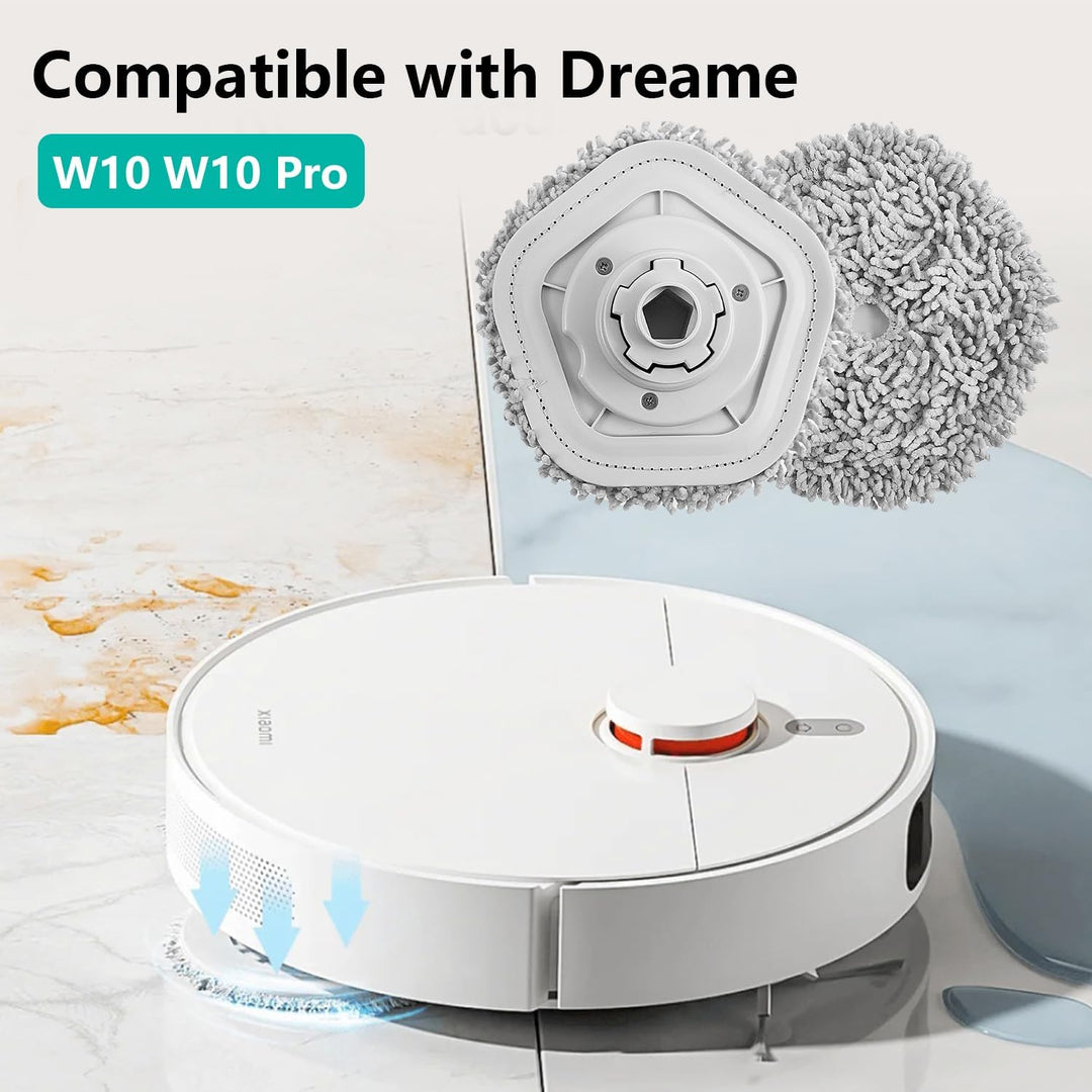 4 Stück Wischmopp Ersatzkopf für Xiaomi Dreame W10 /W10 Pro | Dreame W10/W10 Pro Reiniger Wischrobot