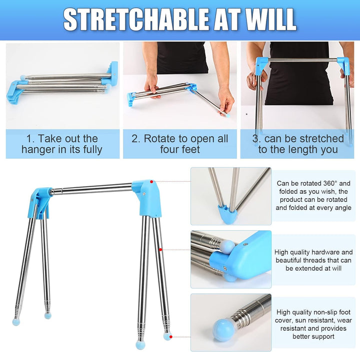LMYDIDO Kleiderständer Klappbar Tragbarer, Ausziehbarer Kleiderstänge, Verstellbarer Reise-Kleiderst