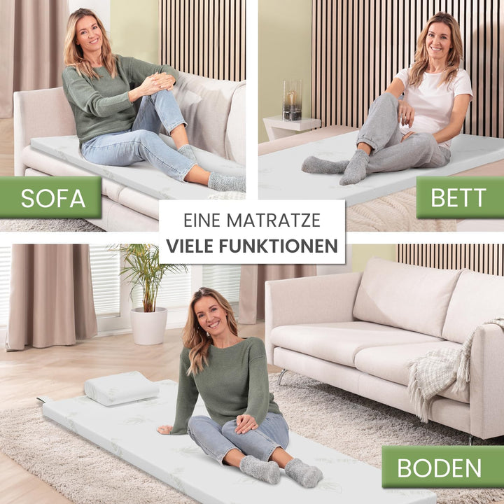 maxVitalis Schlaf Topper Reise-Set 3 teilig: Visko-Matratzenauflage, Visko-Kopfkissen, hochwertige T
