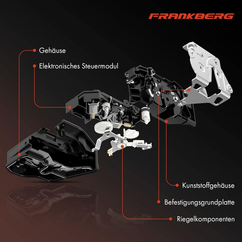 Frankberg Türschloss Stellmotor Hinten Links 8-Polig Kompatibel mit Q7 2006-2009 Ibiza IV 2008-2017