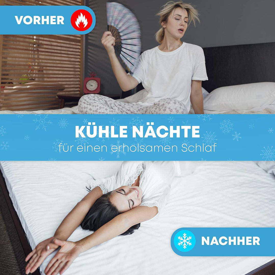 Premium Matratzenschoner Klimaregulierend – Kühlender Matratzen Schoner - Idealer Sommer Reisetopper