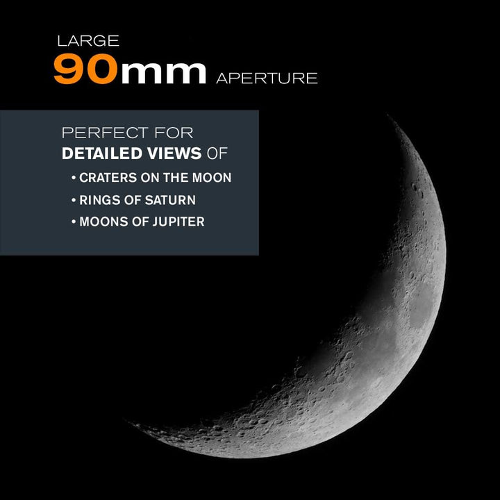 Celestron 21064 AstroMaster 90EQ Refraktor-Teleskop - mit Zwei Okularen, seitenrichtigem Spiegel, hö