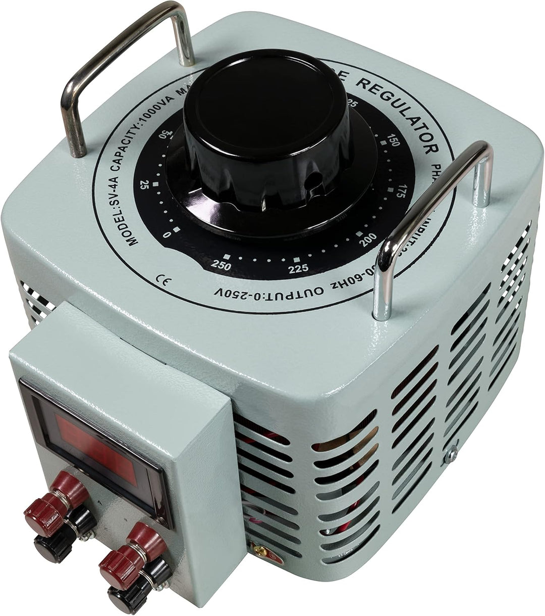 MC POWER - Ringkern-Stelltrafo | V-4000 LED Anzeige | Regel-Trafo regelbar 0-250 Volt, 4A, 1.000 Wat
