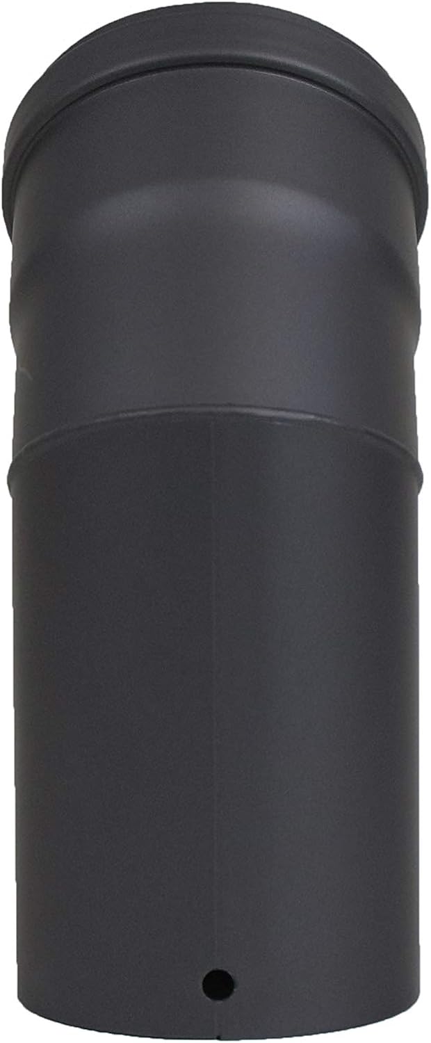 LANZZAS Pelletrohr Bogen 45° Grad im Durchmesser DN Ø 80 mm, in schwarz, Pelletbogen, Ofenrohr Bogen
