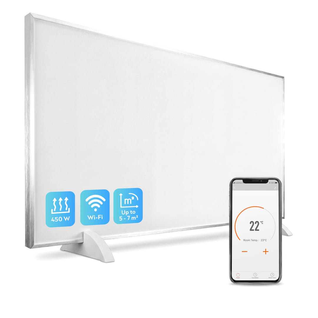 Silvergear® Infrarotheizung Standgerät Smart 450W | Infrarotheizung Energiesparend mit Thermostat |