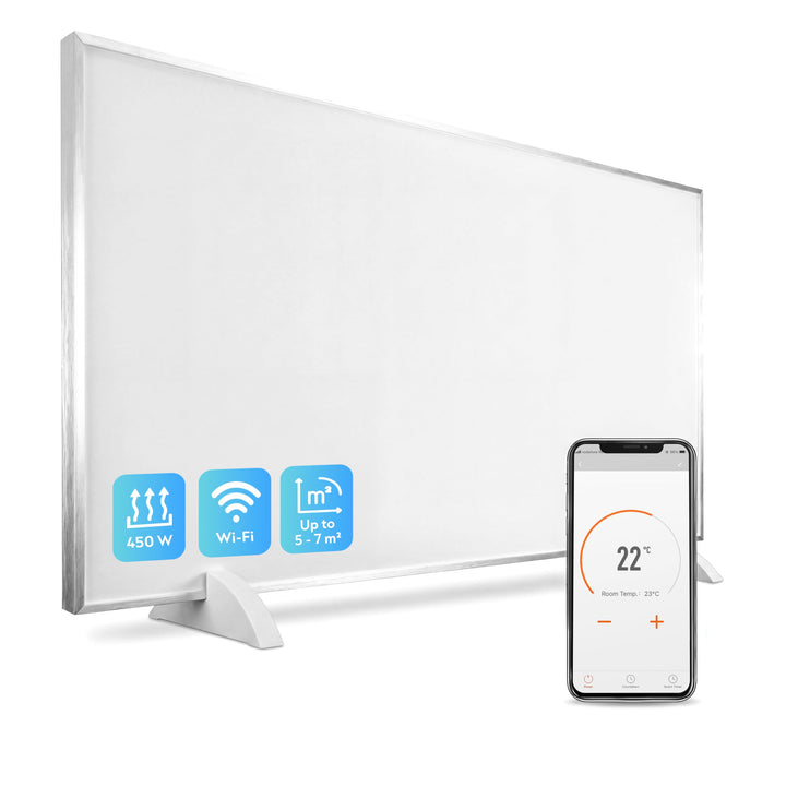 Silvergear® Infrarotheizung Standgerät Smart 450W | Infrarotheizung Energiesparend mit Thermostat |
