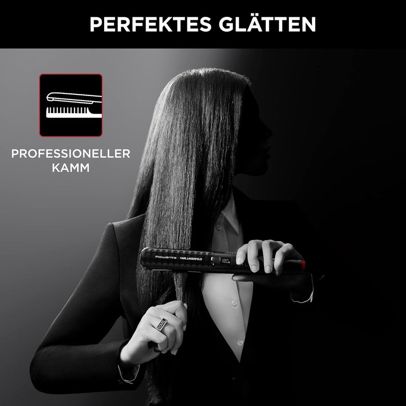 Rowenta x Karl Lagerfeld SF467L K/Pro Stylist Haarglätter | Keratin & Glow-Beschichtung | Ionen-Funk