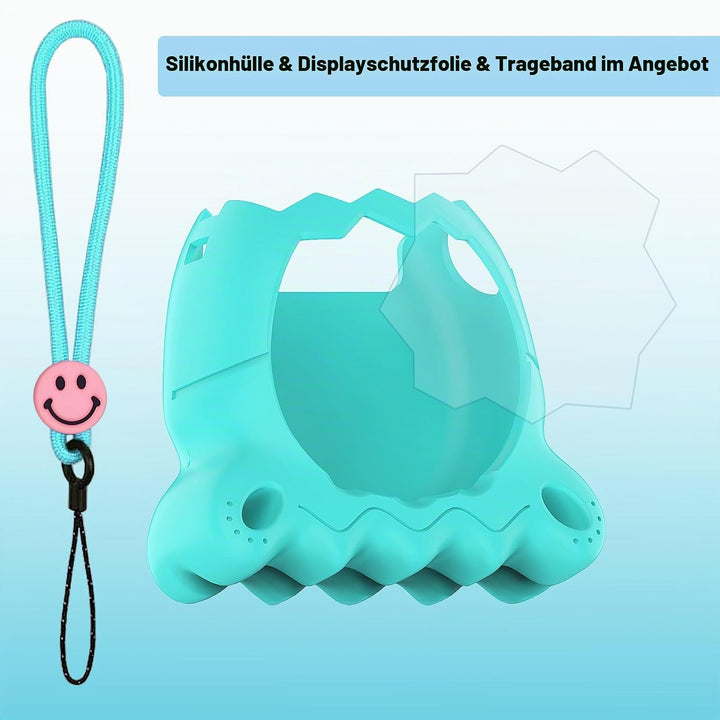 BCWGION Silikonhülle kompatibel mit Tamagotchi Paradise, mit TPU Softscreen Schutzfolie und Fingerba