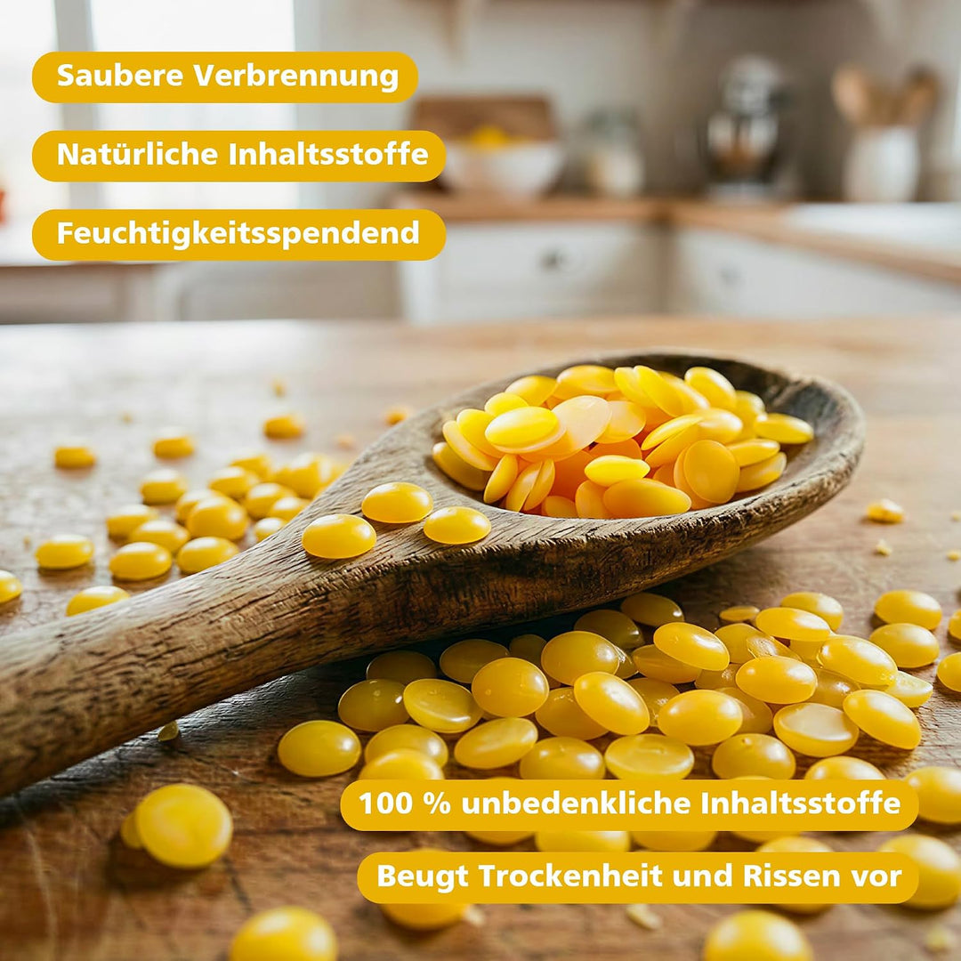 LIKEGOR Hochwertiges Bienenwachs, 1kg Natürliches Bienenwachs, Ideal für Naturkosmetik, Bienenwachst