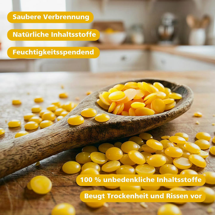 LIKEGOR Hochwertiges Bienenwachs, 1kg Natürliches Bienenwachs, Ideal für Naturkosmetik, Bienenwachst