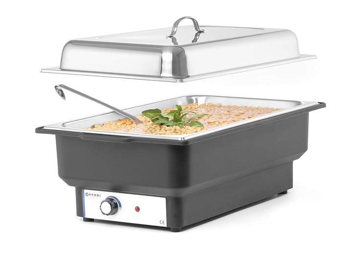 HENDI Chafing dish Tellano, Wärmebehälter, 9L, 230V, 900W, 573x348x(H) 284mm, Edelstahl, Polypropyle