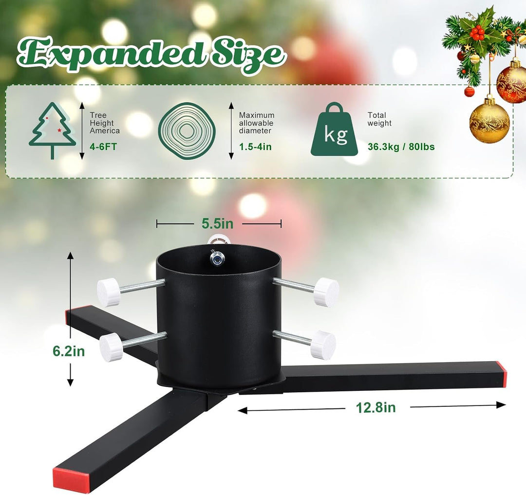 DAKEPOLE Weihnachtsbaumständer, Stabile Abnehmbare Weihnachtsbaumständer Baumhalter für Lebenige Wei