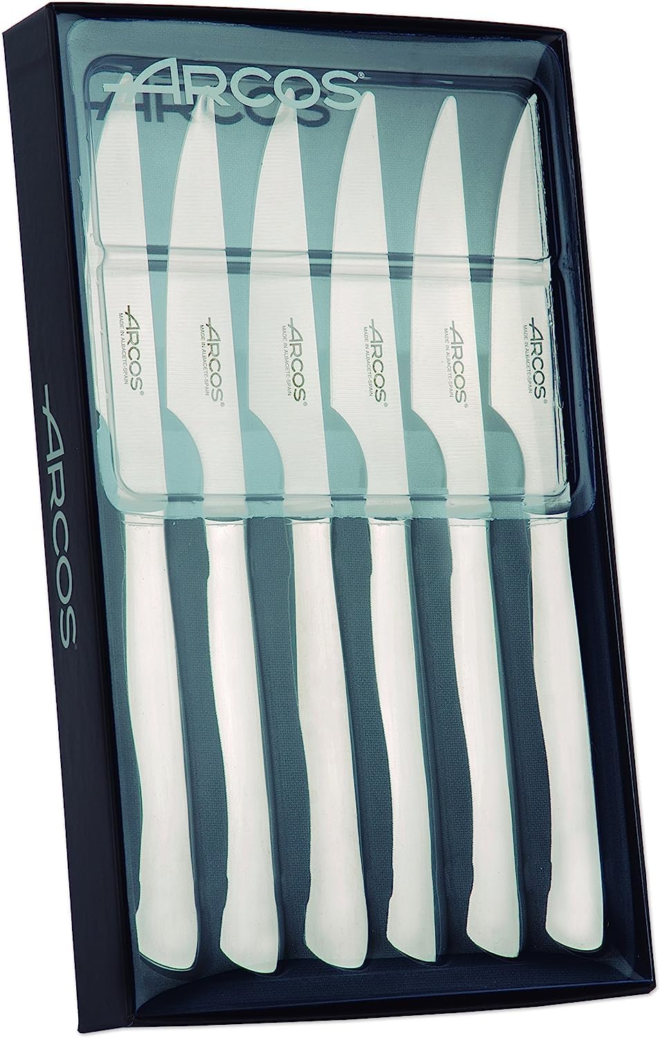 Arcos 378200 Table Messer - Steakmesser Set 6 Stück (6 Messer) - Monoblock aus einem Stück Edelstahl