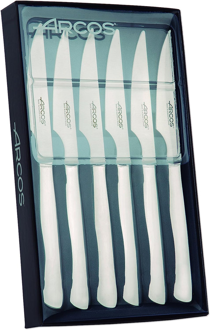 Arcos 378200 Table Messer - Steakmesser Set 6 Stück (6 Messer) - Monoblock aus einem Stück Edelstahl