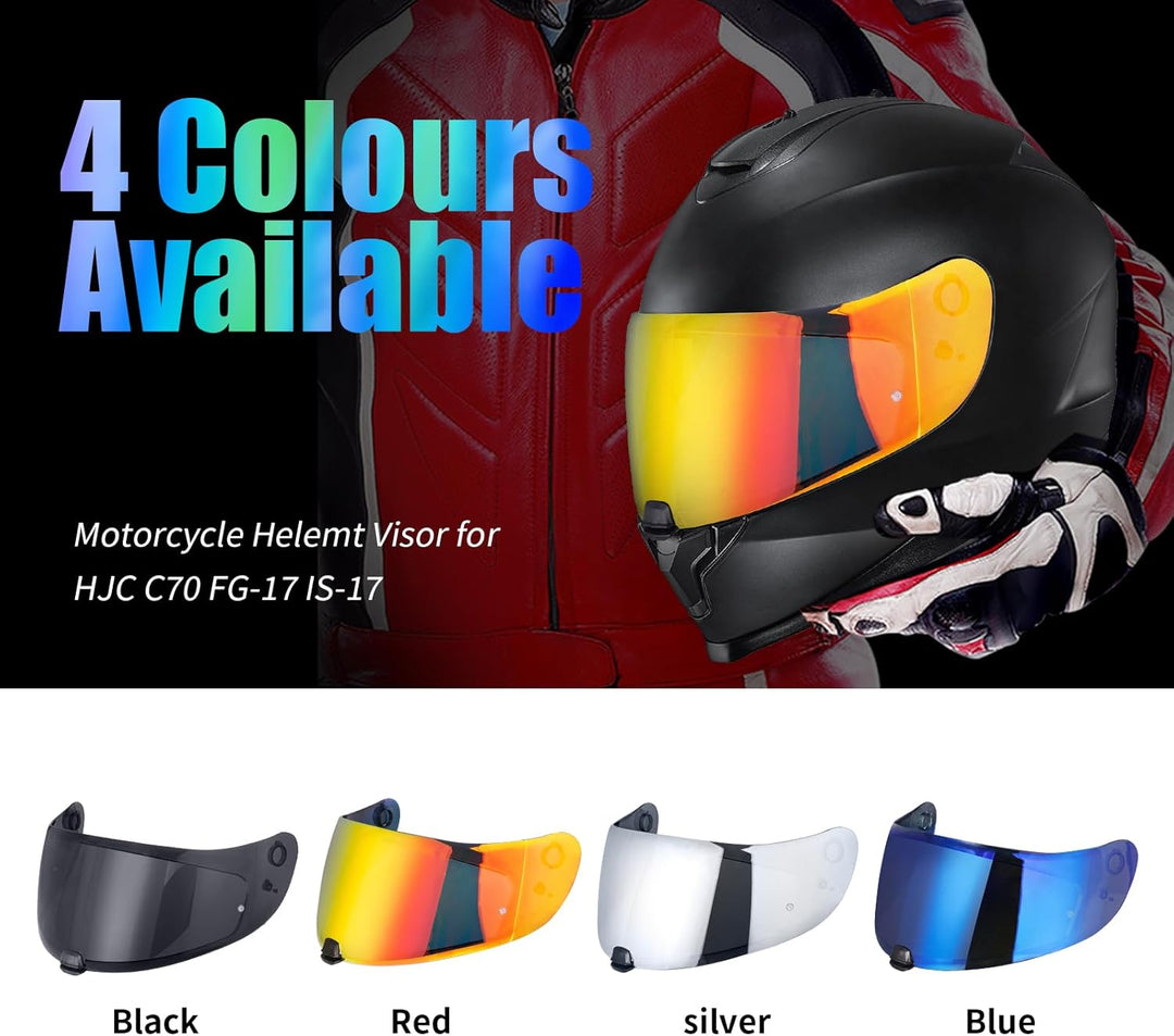 Helm Visier für C70 FG-17 IS-17,Motorradhelm Visier,Motorrad Windschutz Helm Objektiv Visier Vollges