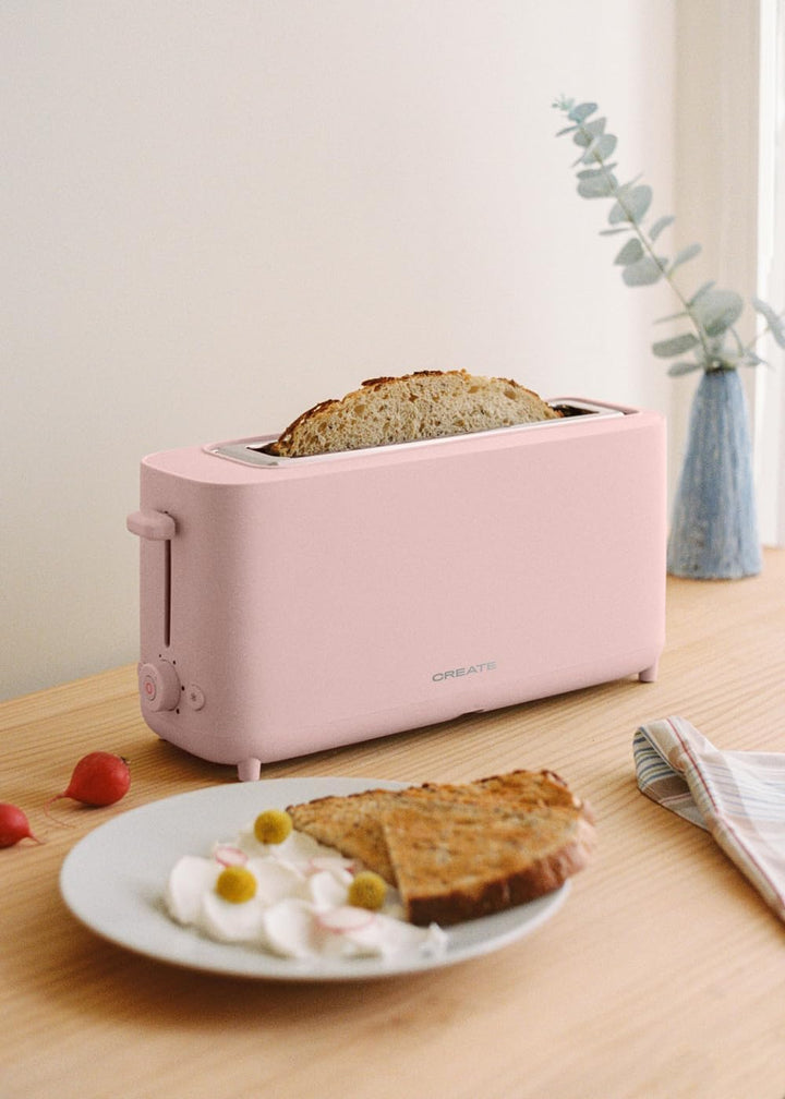CREATE/TOAST STUDIO XL/Toaster Pastellrosa / 6 Leistungsstufen, Krümelschublade, Thermostat, Auftaue