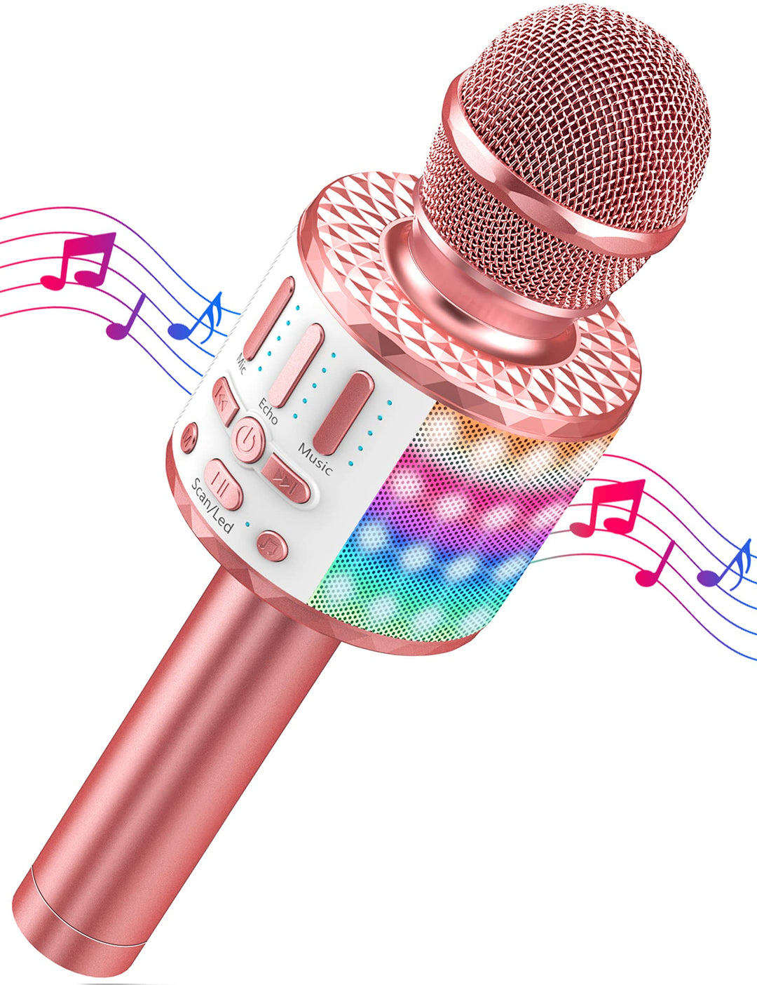 Karaoke Maschine Kinder mit 2 Mikrofon, Mini Karaoke Drahtlosen Mikrofon, Tragbares Bluetooth Lautsp