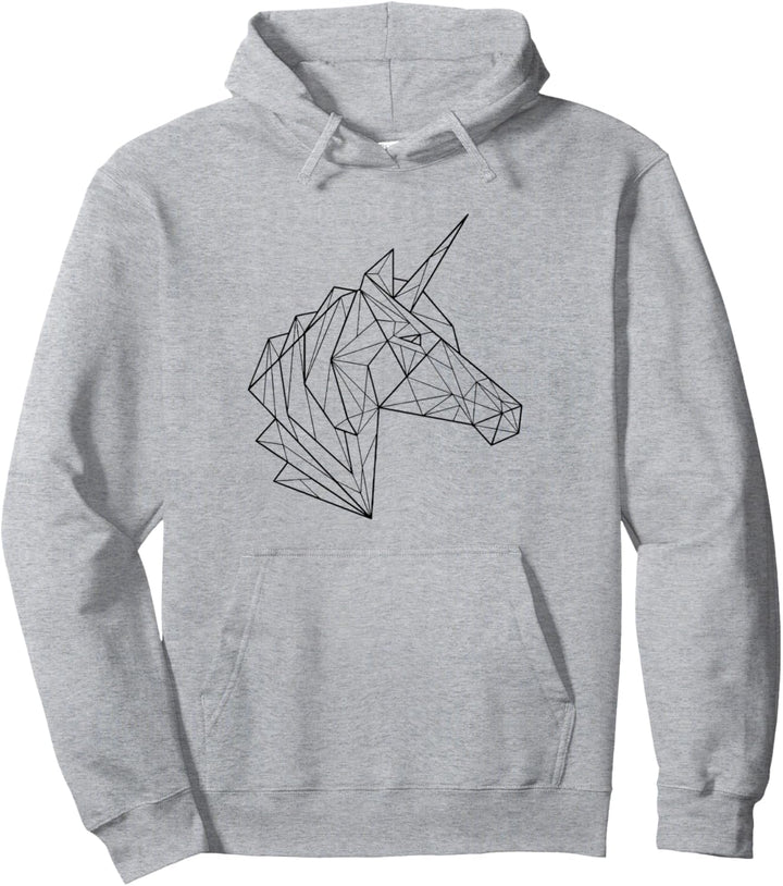 Unicorn Geometric Vaporwave Minimalist Design Pullover Hoodie