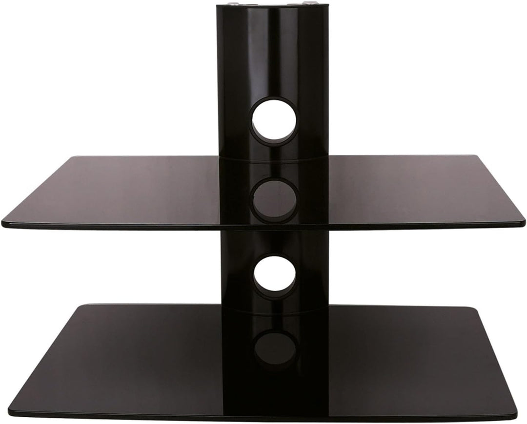 NEG HiFi-Regal Suspender 502B HiFi-Rack Konsolen-Rack Wandregal schwebend (schwarz) mit 2 grossen Gl