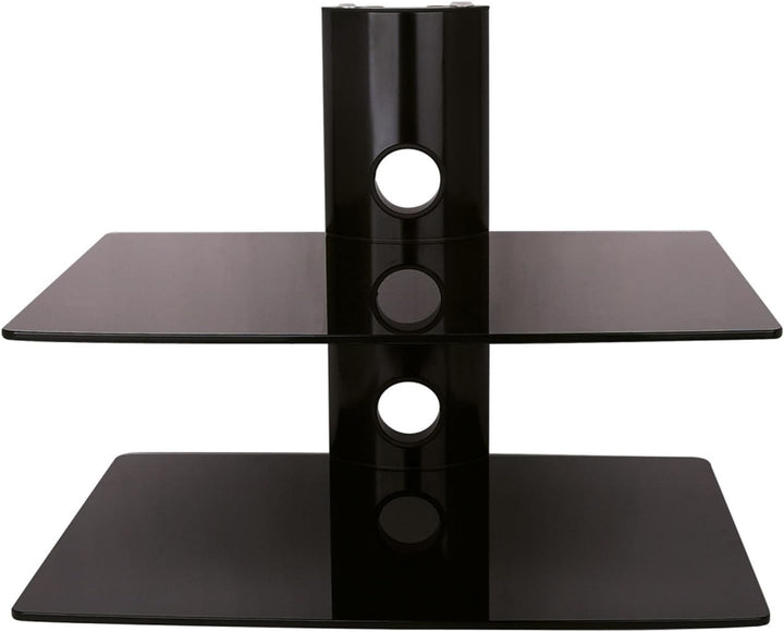 NEG HiFi-Regal Suspender 502B HiFi-Rack Konsolen-Rack Wandregal schwebend (schwarz) mit 2 grossen Gl