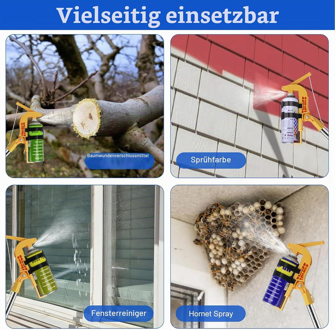 Sprühdosen Verlängerungsstangen Adapter, Einstellbarer Sprühdosenhalter mit 2,8m Teleskopstange, Spr